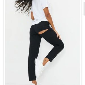 Black Bum Rip Mom jeans